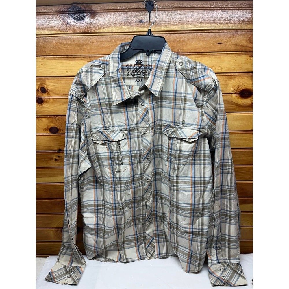 Guess men's XXL pearl‎ snap dress shirt